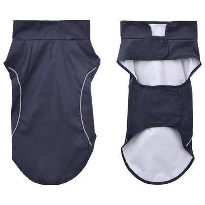 Hondenregenjas met reflecterende strips polyester blauw XS