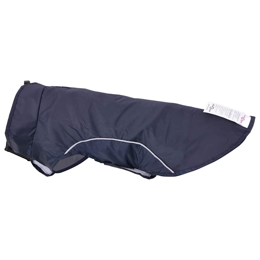 Hondenregenjas met reflecterende strips polyester blauw XS