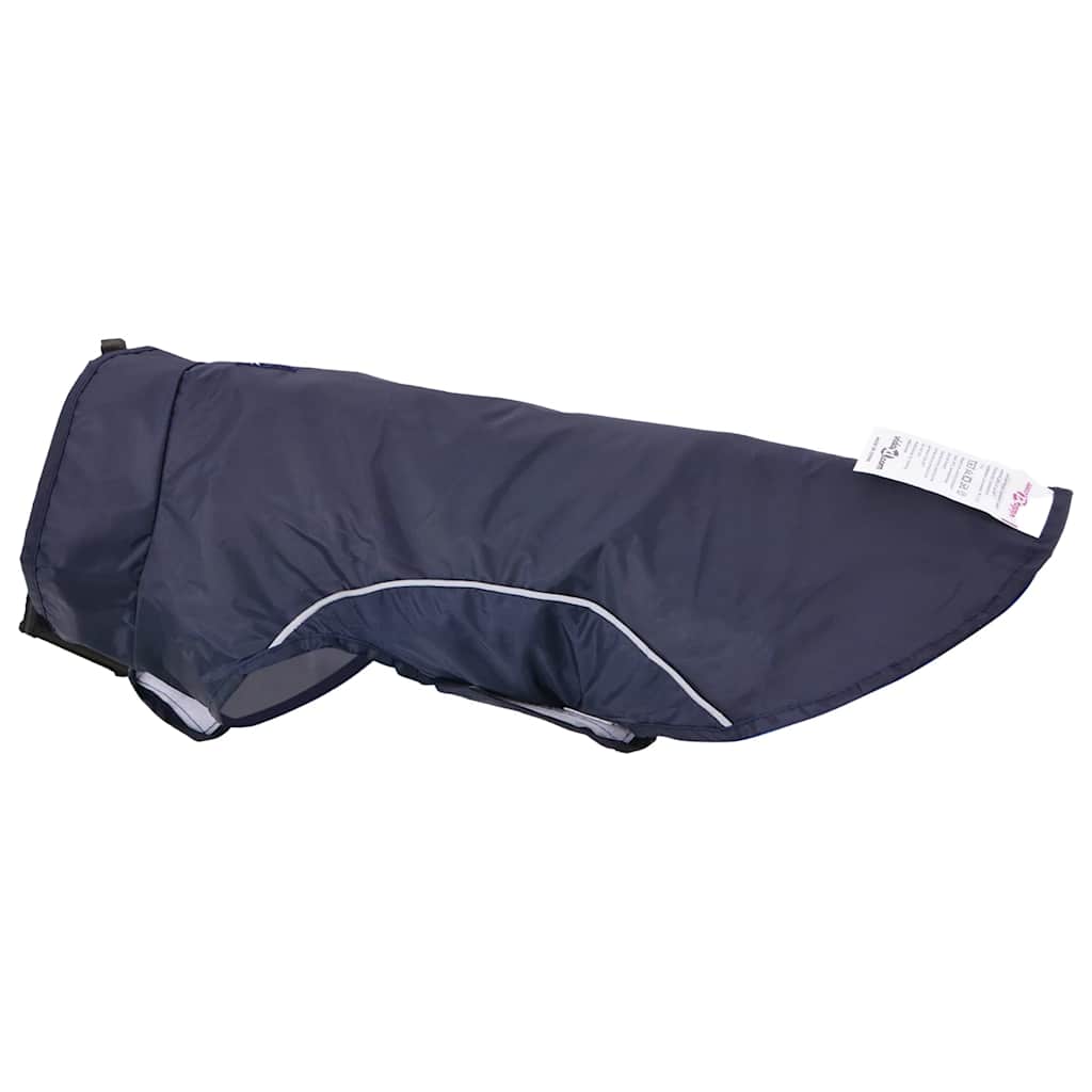 Hondenregenjas met reflecterende strips polyester marineblauw S
