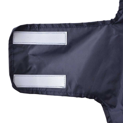 Hondenregenjas met reflecterende strips polyester marineblauw S