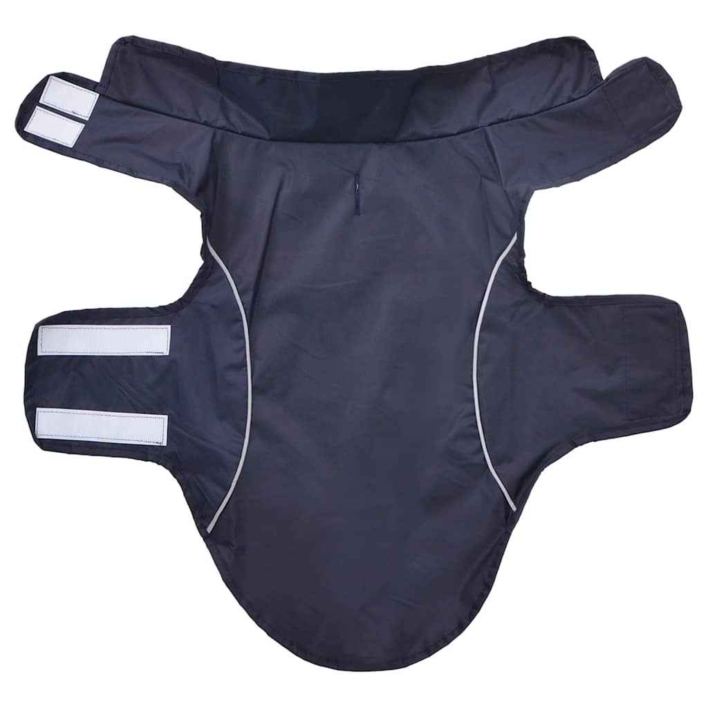 Hondenregenjas met reflecterende strips polyester marineblauw M