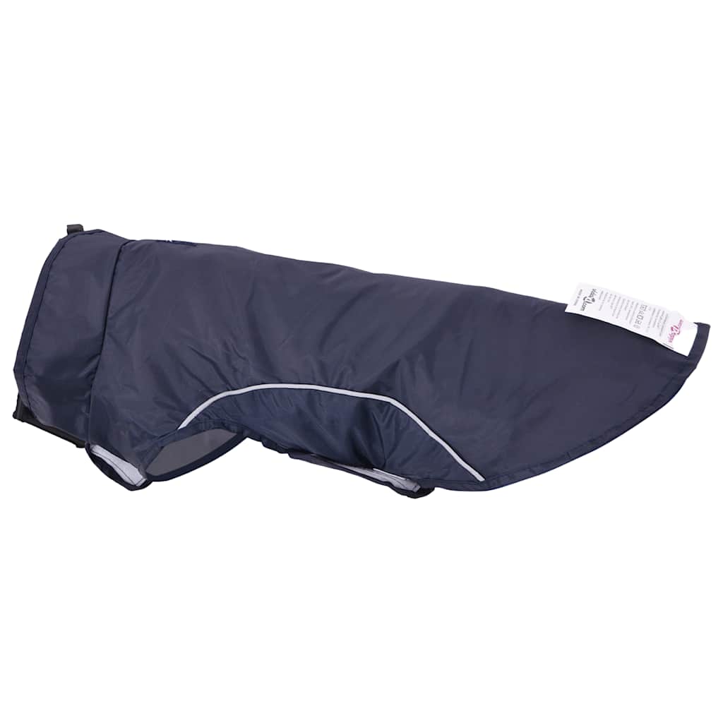 Hondenregenjas met reflecterende strips polyester marineblauw M