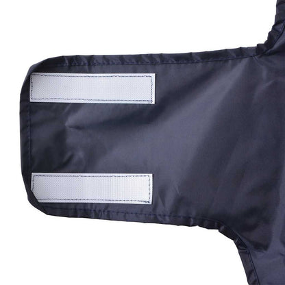 Hondenregenjas met reflecterende strips polyester marineblauw M