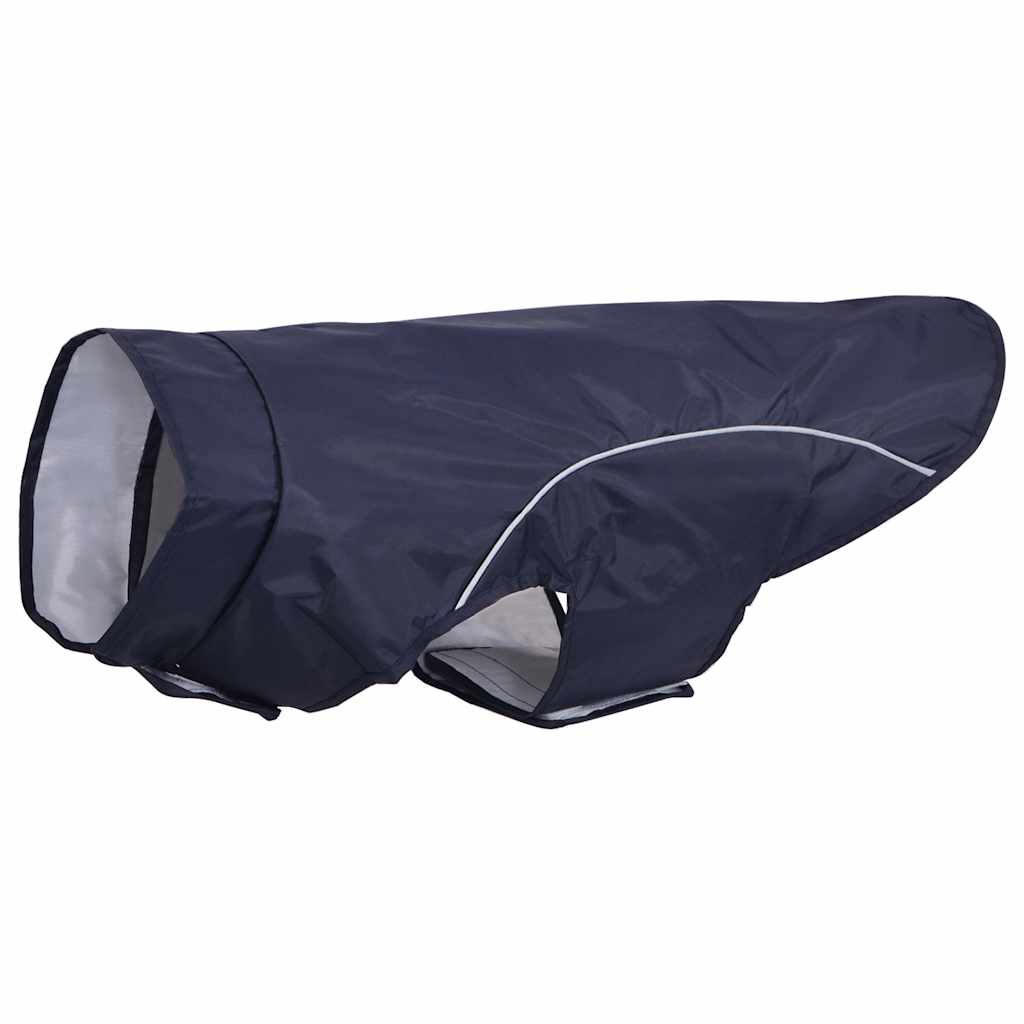 Hondenregenjas met reflecterende strips polyester blauw XL