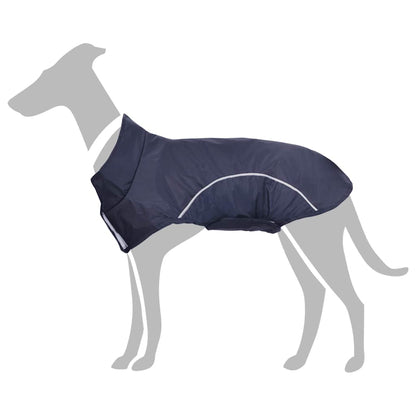 Hondenregenjas met reflecterende strips polyester blauw XL