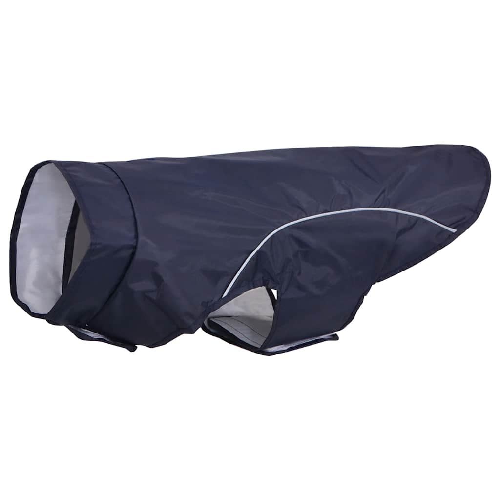 Hondenregenjas met reflecterende strips polyester blauw 2XL