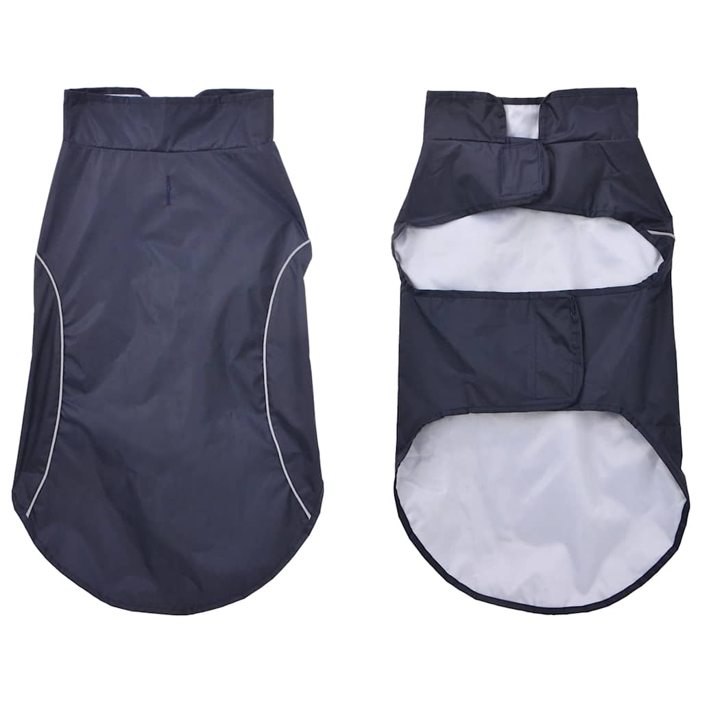 Hondenregenjas met reflecterende strips polyester blauw 2XL