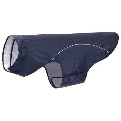 Hondenregenjas met reflecterende strips polyester blauw 3XL