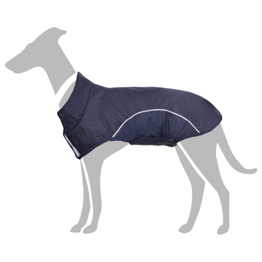 Hondenregenjas met reflecterende strips polyester blauw 4XL
