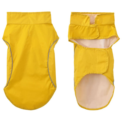 Hondenregenjas met reflecterende strips polyester geel XS