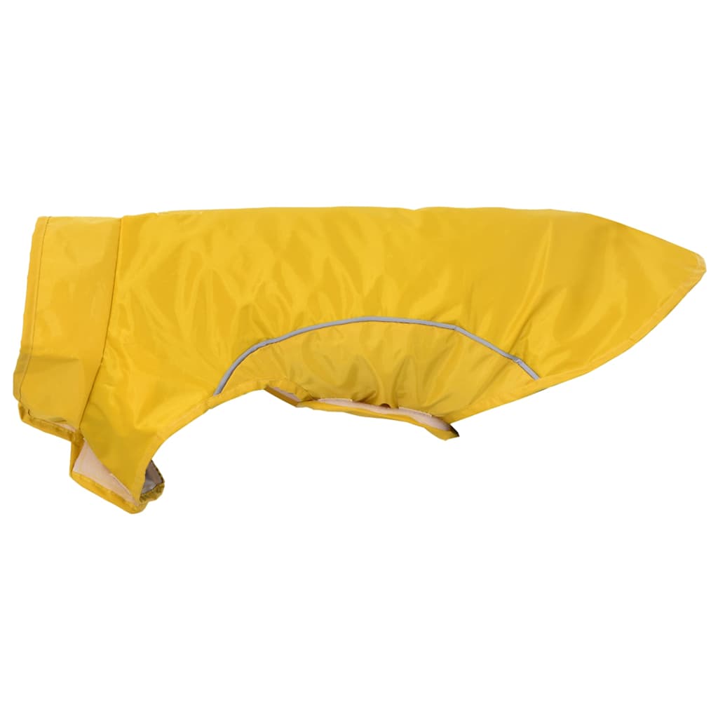 Hondenregenjas met reflecterende strips polyester geel XS