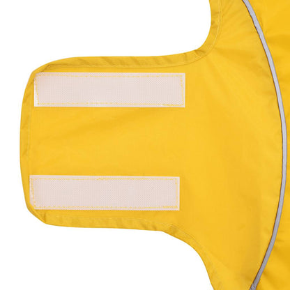 Hondenregenjas met reflecterende strips polyester geel XS