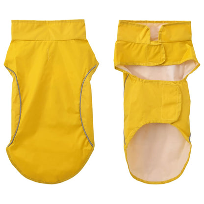 Hondenregenjas met reflecterende strips polyester geel M