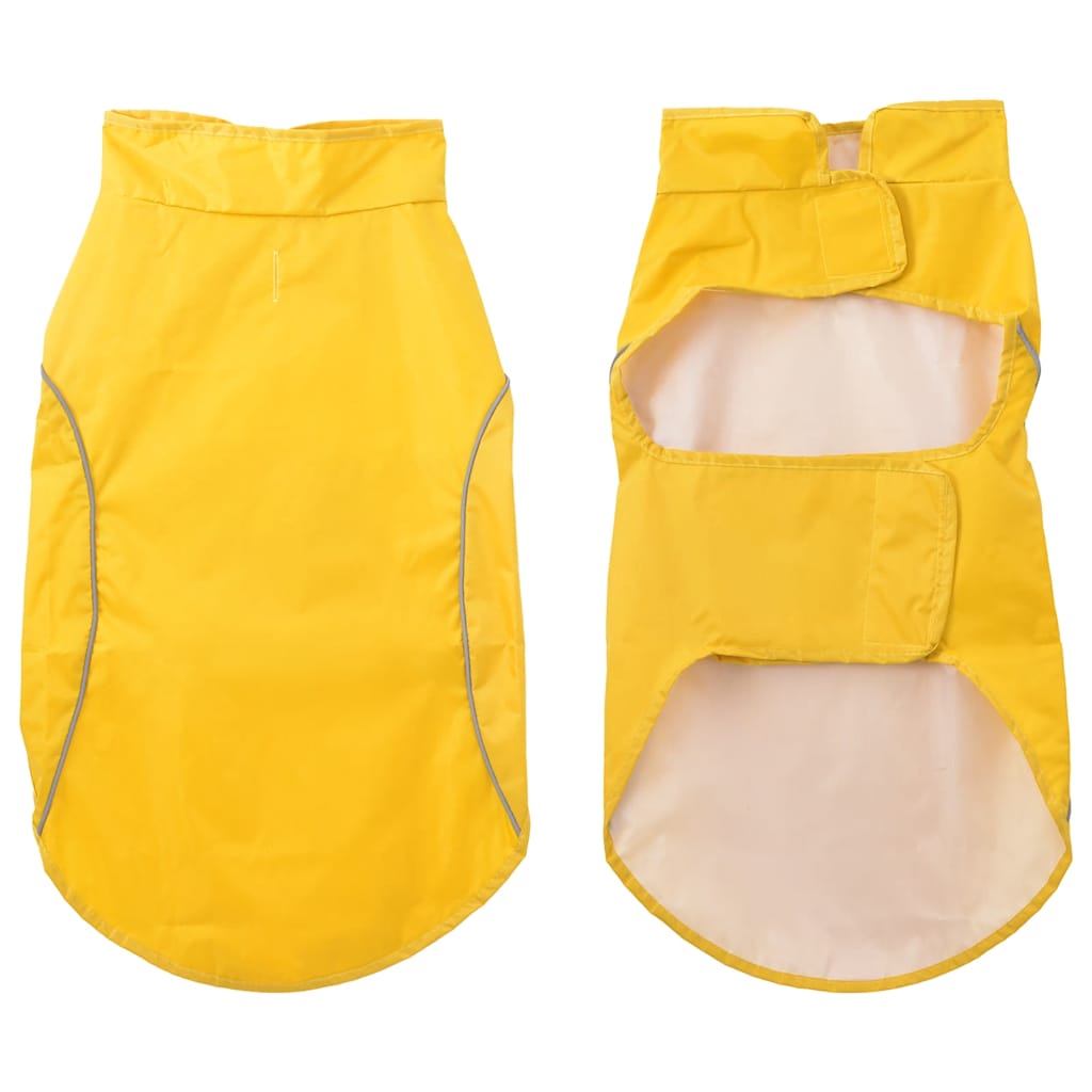 Hondenregenjas met reflecterende strips polyester geel L