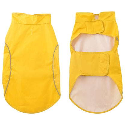 Hondenregenjas met reflecterende strips polyester geel L