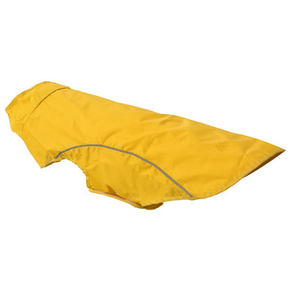 Hondenregenjas met reflecterende strips polyester geel L