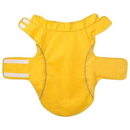 Hondenregenjas met reflecterende strips polyester geel 2XL