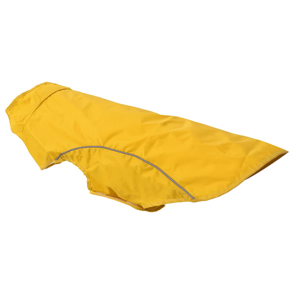 Hondenregenjas met reflecterende strips polyester geel 2XL