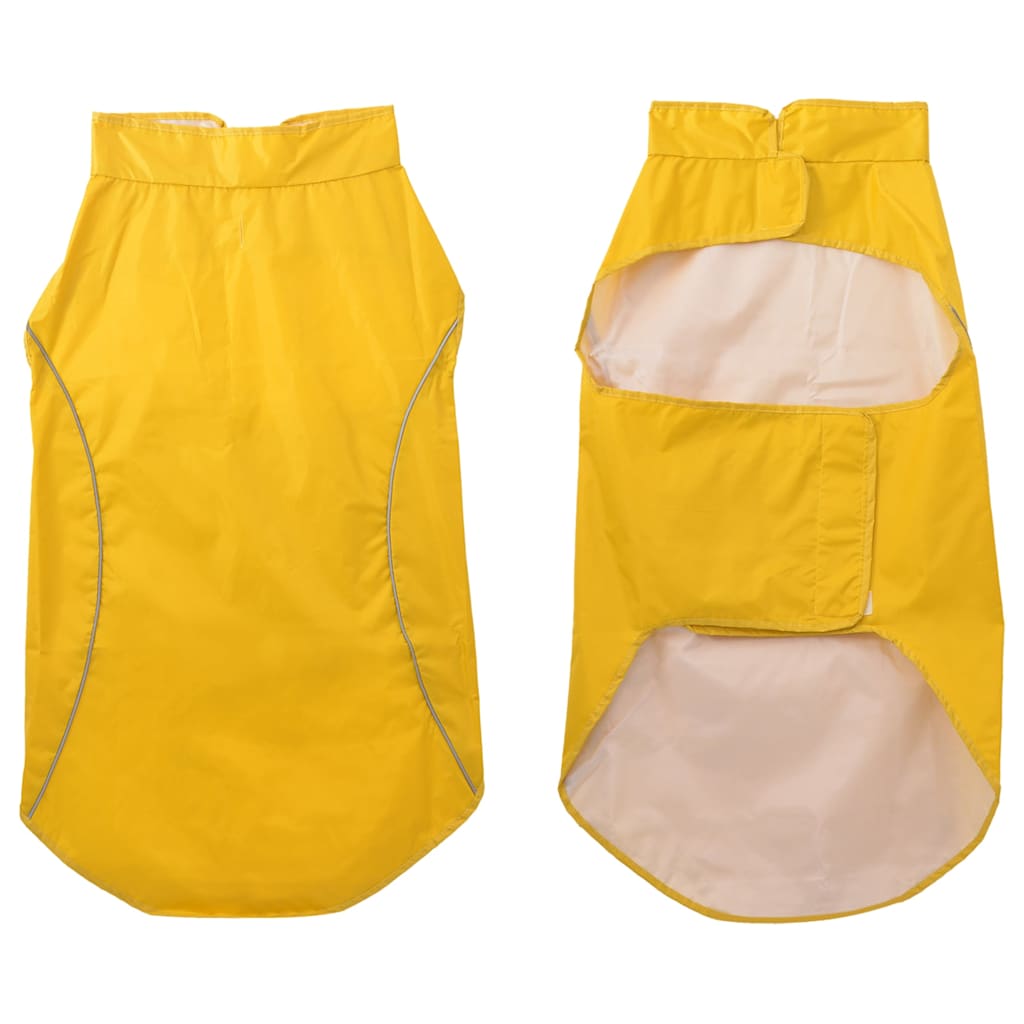 Hondenregenjas met reflecterende strips polyester geel 3XL