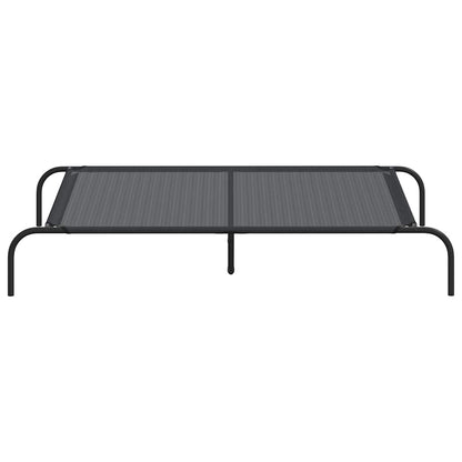 Hondenmand verhoogd 130x80x20 cm textiel en staal zwart