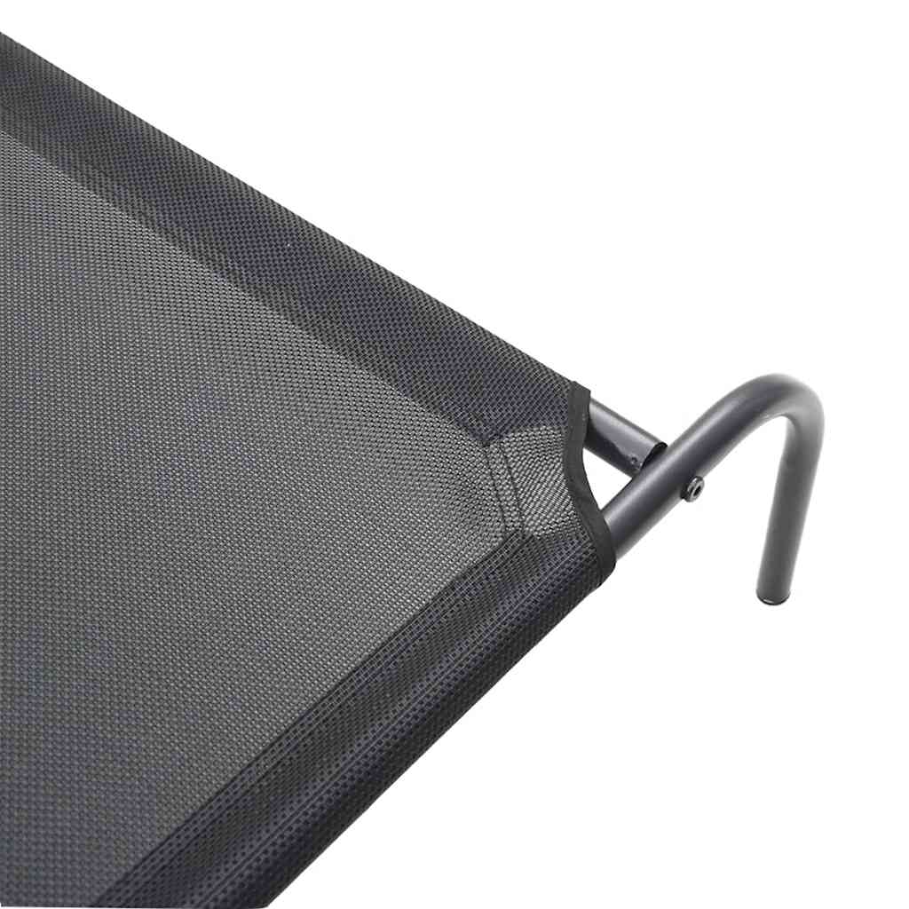 Hondenmand verhoogd 130x80x20 cm textiel en staal zwart