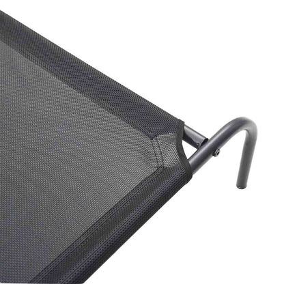 Hondenmand verhoogd 130x80x20 cm textiel en staal zwart