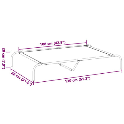 Hondenmand verhoogd 130x80x20 cm textiel en staal zwart