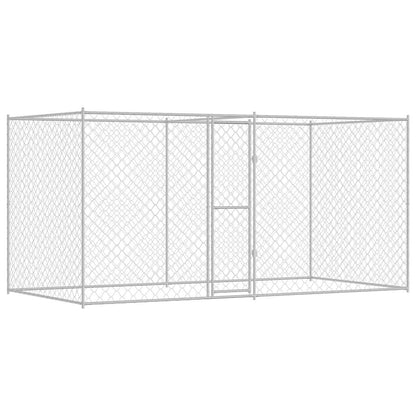 Hondenbench Zilver 400 x 200 x 256 cm Gegalvaniseerd staal