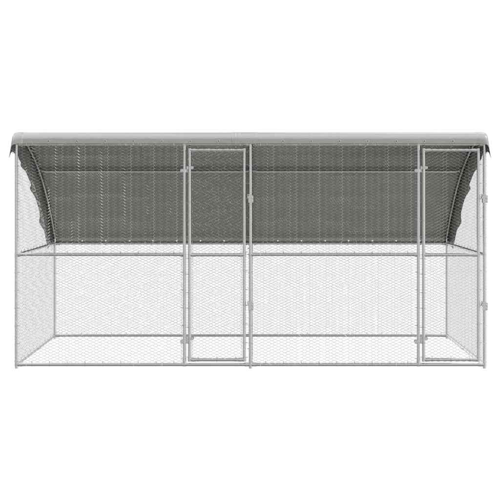 Kippenhok Zilver 400 x 200 x 198.5 cm Gegalvaniseerd staal