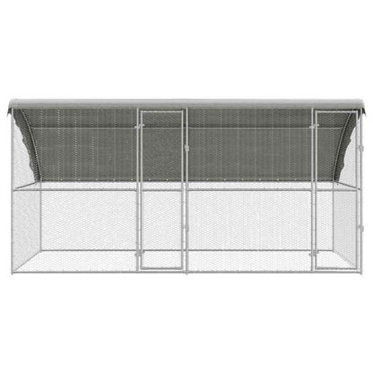 Kippenhok Zilver 400 x 200 x 198.5 cm Gegalvaniseerd staal