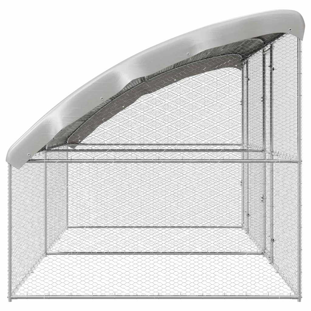 Kippenhok Zilver 400 x 200 x 198.5 cm Gegalvaniseerd staal