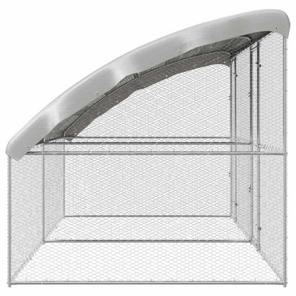 Kippenhok Zilver 400 x 200 x 198.5 cm Gegalvaniseerd staal