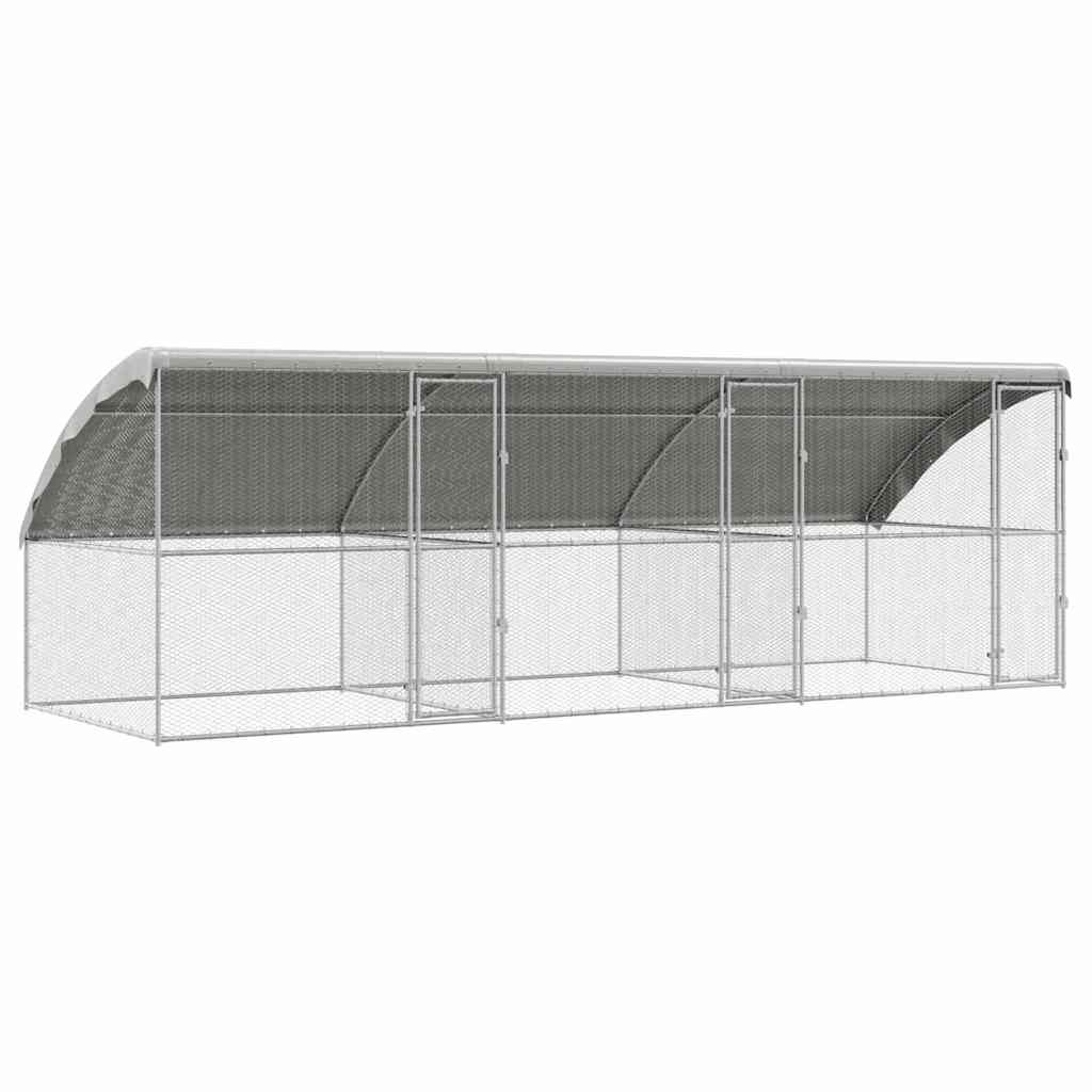 Kippenhok Zilver 600 x 200 x 198.5 cm Gegalvaniseerd staal