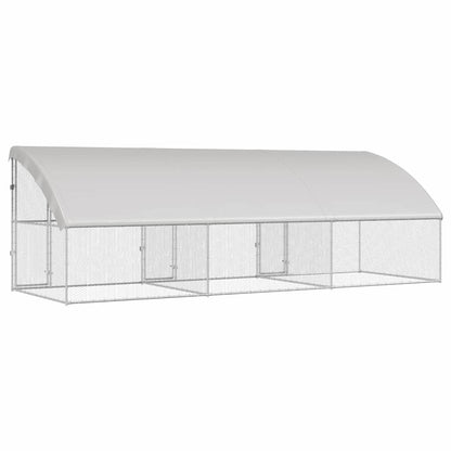 Kippenhok Zilver 600 x 200 x 198.5 cm Gegalvaniseerd staal