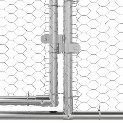 Kippenhok Zilver 800 x 200 x 198.5 cm Gegalvaniseerd staal