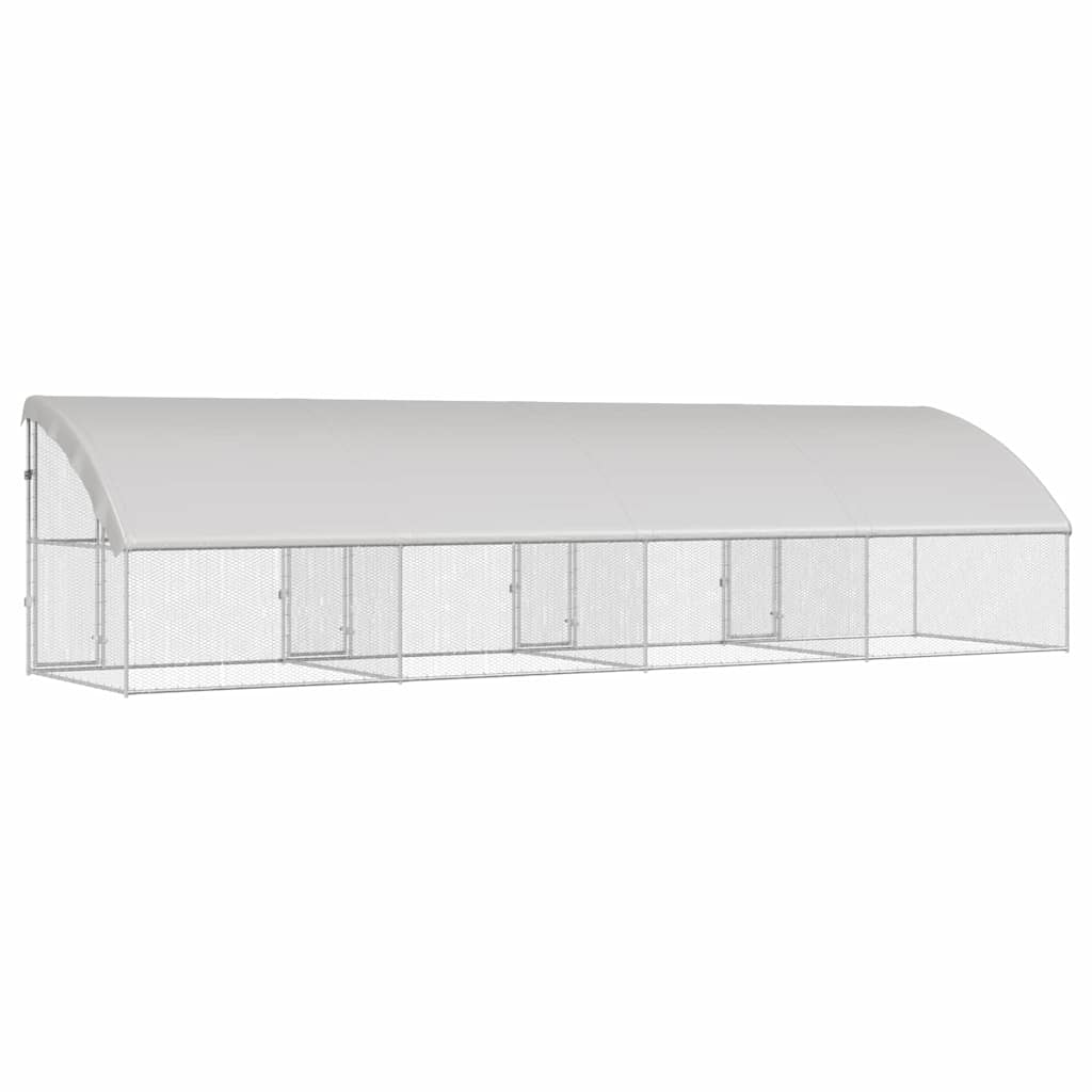 Kippenhok Zilver 800 x 200 x 198.5 cm Gegalvaniseerd staal