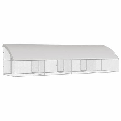 Kippenhok Zilver 800 x 200 x 198.5 cm Gegalvaniseerd staal