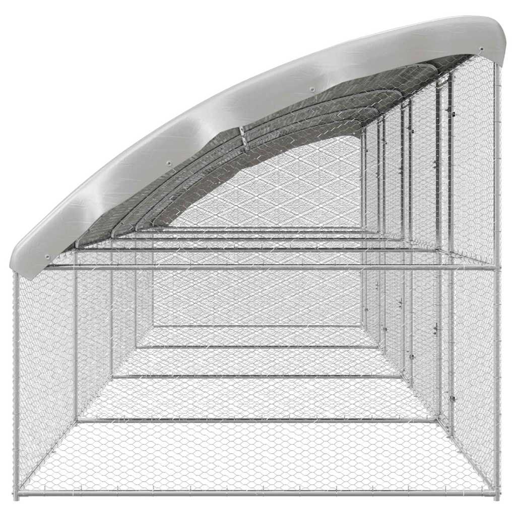 Kippenhok Zilver 800 x 200 x 198.5 cm Gegalvaniseerd staal