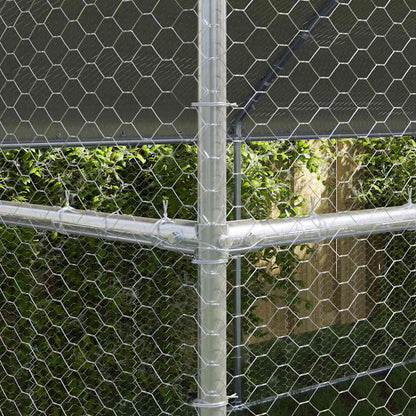 Kippenhok Zilver 600 x 200 x 198.5 cm Gegalvaniseerd staal