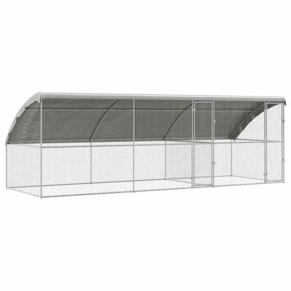 Kippenhok Zilver 600 x 200 x 198.5 cm Gegalvaniseerd staal