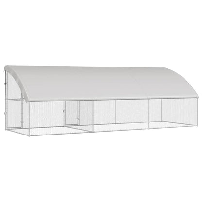Kippenhok Zilver 600 x 200 x 198.5 cm Gegalvaniseerd staal