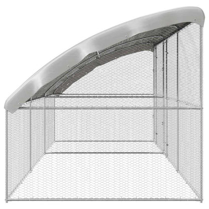 Kippenhok Zilver 600 x 200 x 198.5 cm Gegalvaniseerd staal