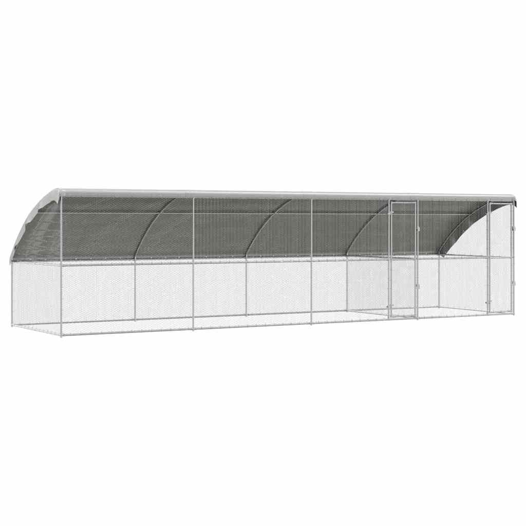 Kippenhok Zilver 800 x 200 x 198.5 cm Gegalvaniseerd staal