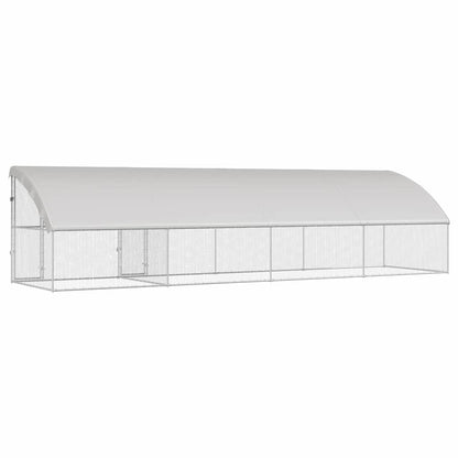 Kippenhok Zilver 800 x 200 x 198.5 cm Gegalvaniseerd staal