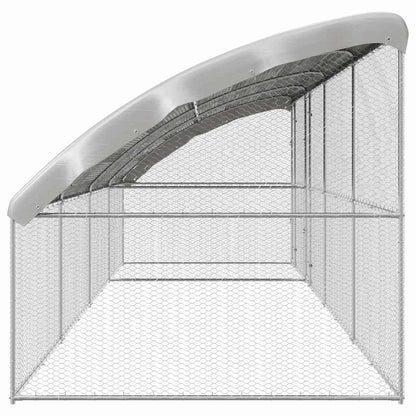 Kippenhok Zilver 800 x 200 x 198.5 cm Gegalvaniseerd staal