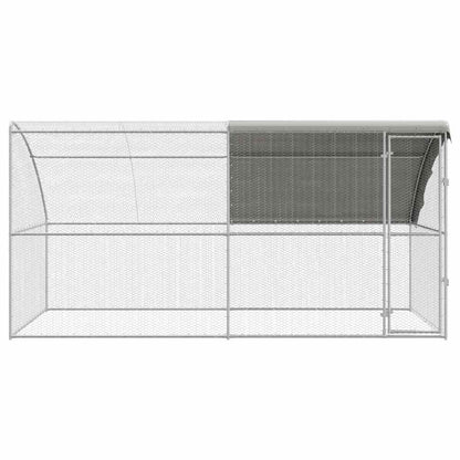 Kippenhok Zilver 400 x 200 x 198.5 cm Gegalvaniseerd staal