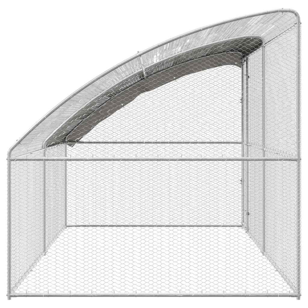 Kippenhok Zilver 400 x 200 x 198.5 cm Gegalvaniseerd staal