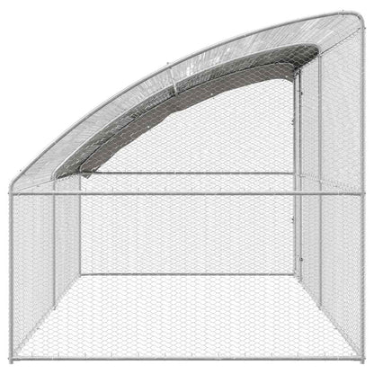 Kippenhok Zilver 400 x 200 x 198.5 cm Gegalvaniseerd staal