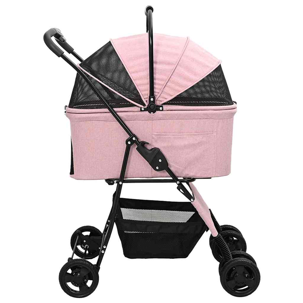 Opvouwbare Huisdierenwagen Verstelbaar Roze 81 x 47 x 99 cm