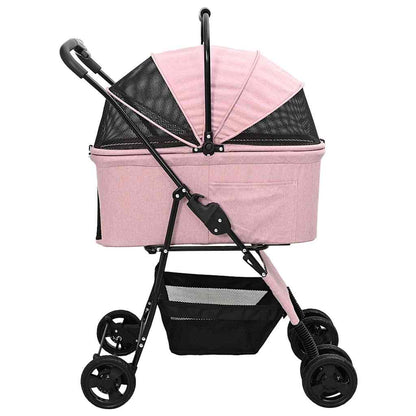 Opvouwbare Huisdierenwagen Verstelbaar Roze 81 x 47 x 99 cm